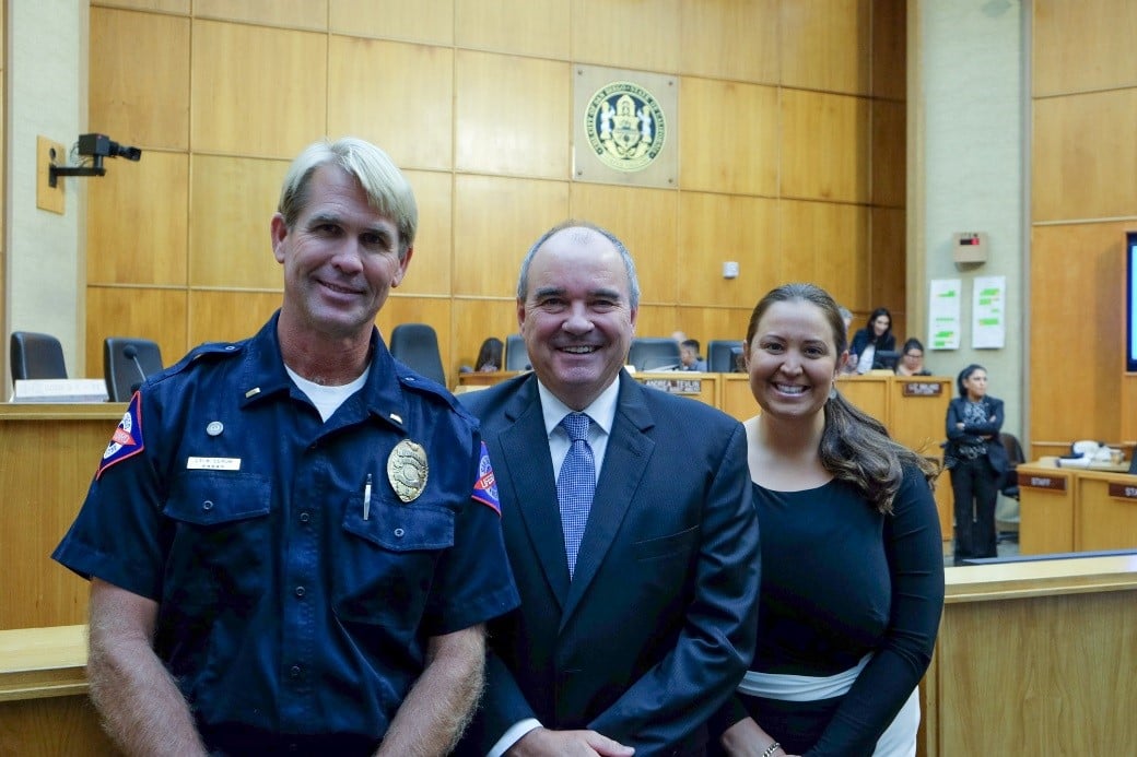 President Andrews with Lt. Andy Lerum