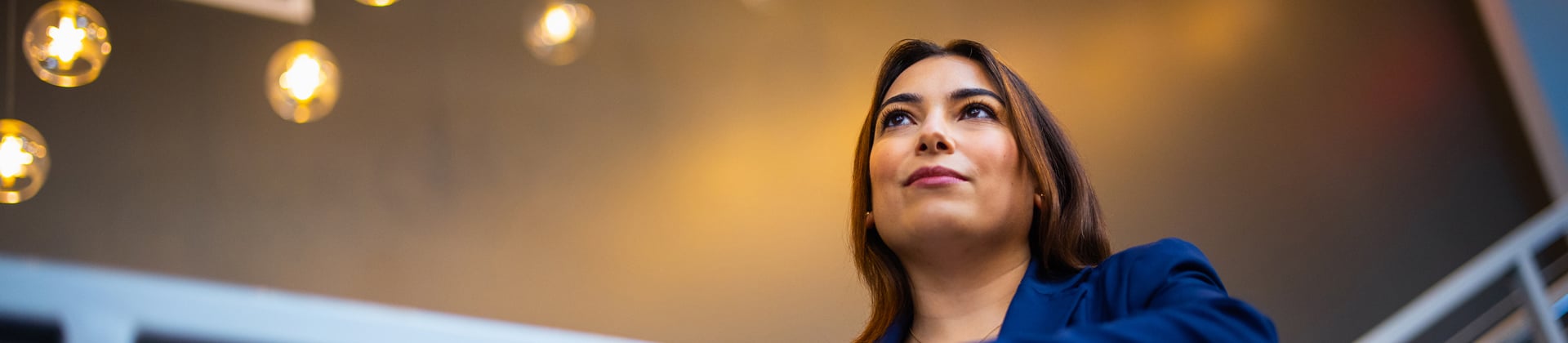 Closeup of Nadia L.'s face looking ahead