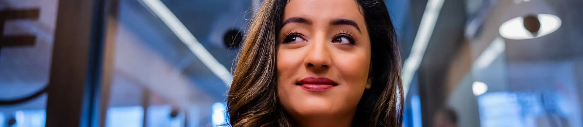 woman in an office closeup