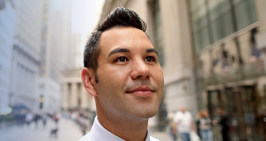 close up of a persons head standing in street in city downtown