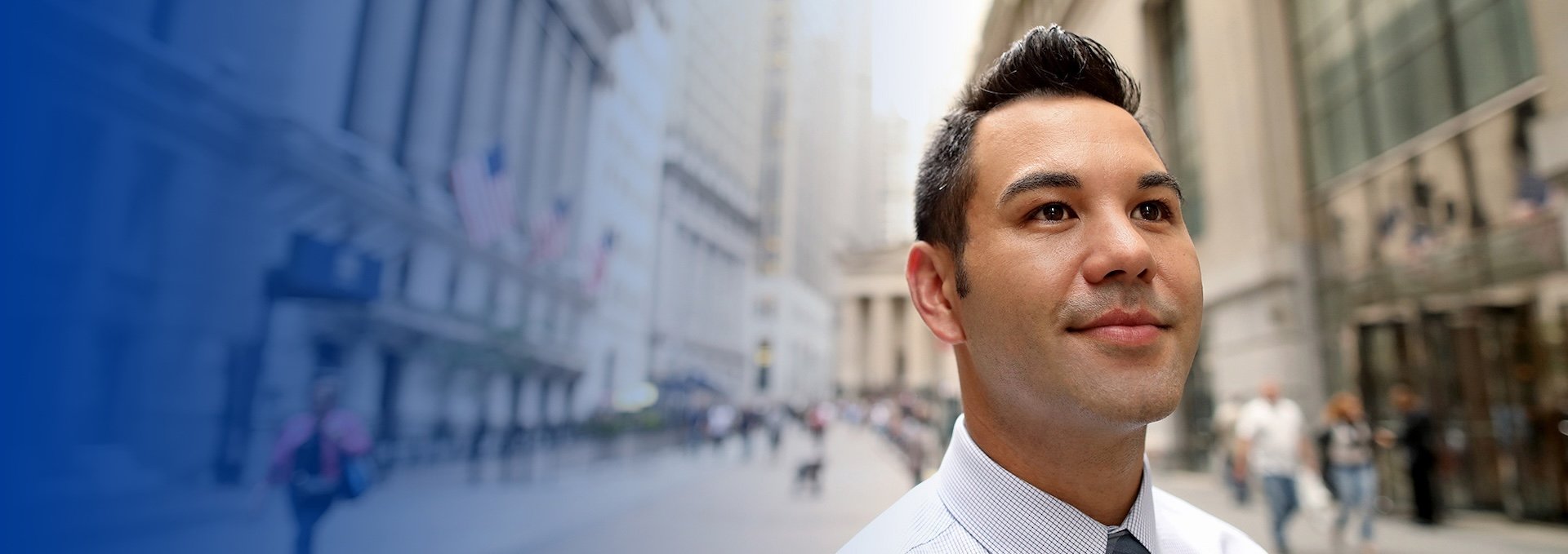 close up of a persons head standing in street in city downtown