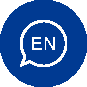 "EN" encased in a speech bubble. english language learning icon