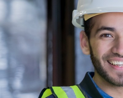 man in a hard hat