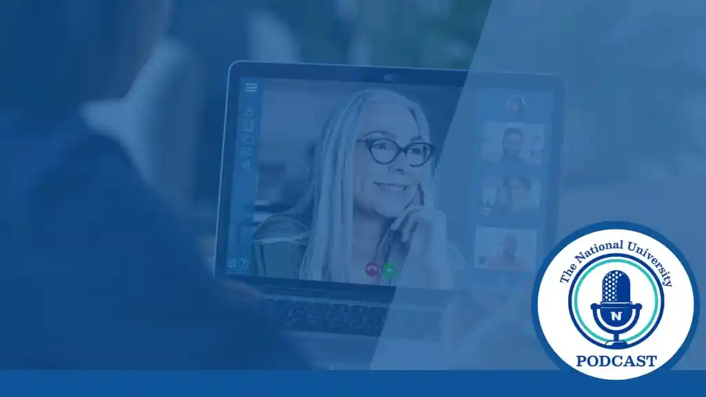 person on a video call while working