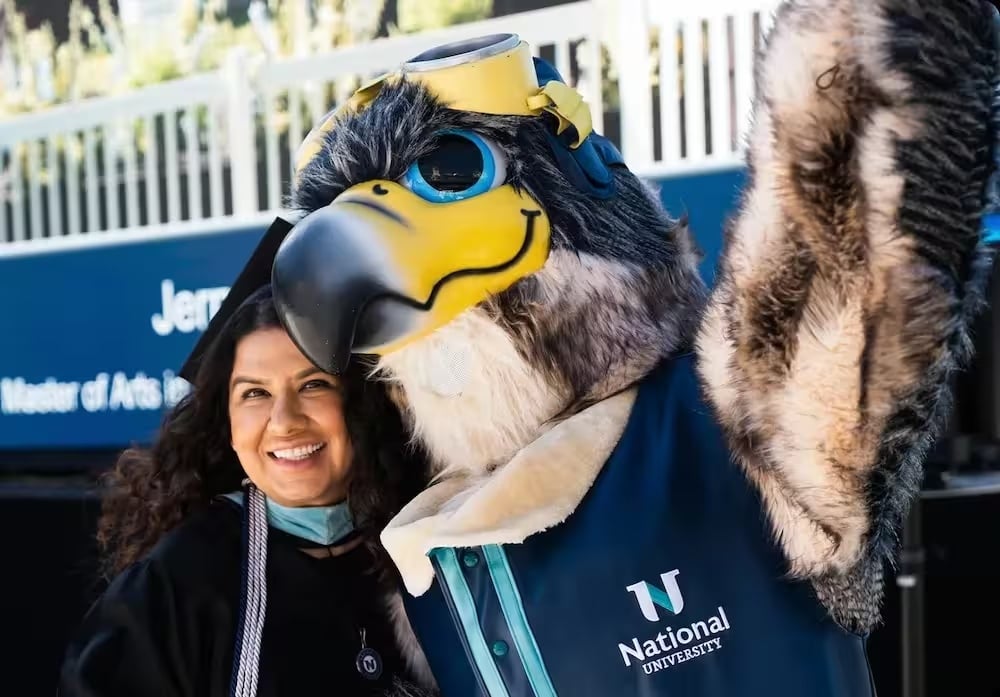 Student and Mascot