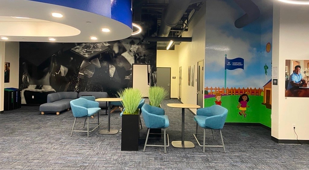 The NEST learning center in Escondido working area with desks