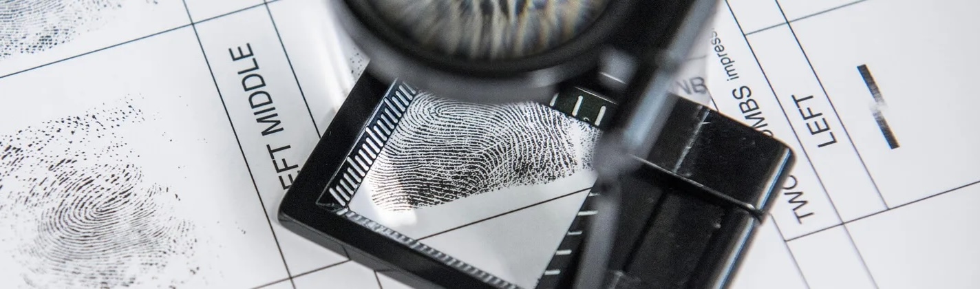 close up of finger print card